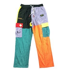 Aelfric Eden Pants Mens Large Multicolor Patchwork Corduroy Cargo High Street